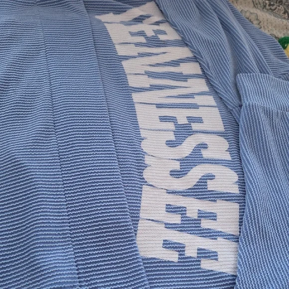 Oddy Blue and White Striped Oversized Tennessee Top - Picture 2 of 3